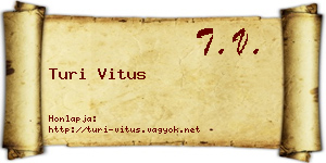 Turi Vitus névjegykártya